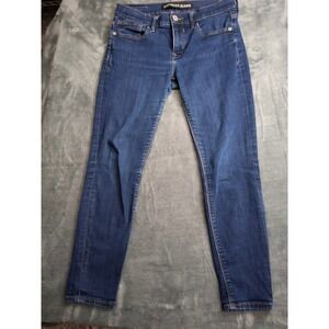Express Jeans Womens 6S Dark Wash Mid Rise Legging Skinny Denim Blue Jeans